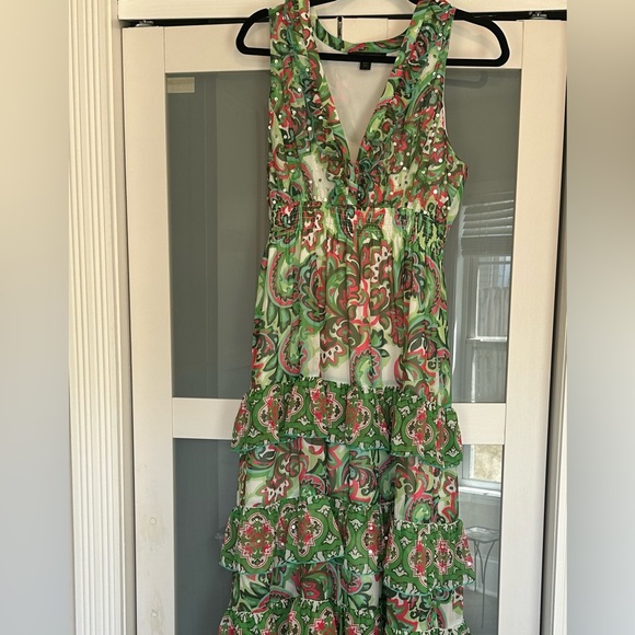 Palma De Scrolls Print Ruffle Tiered Maxi Dress- Worn once for pics - Picture 11 of 13